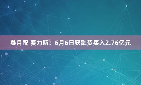 鑫月配 赛力斯：6月6日获融资买入2.76亿元