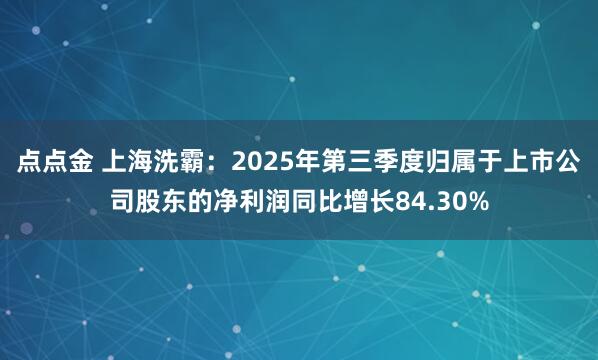 点点金 上海洗霸：2025年第三季度归属于上市公司股东的净利润同比增长84.30%