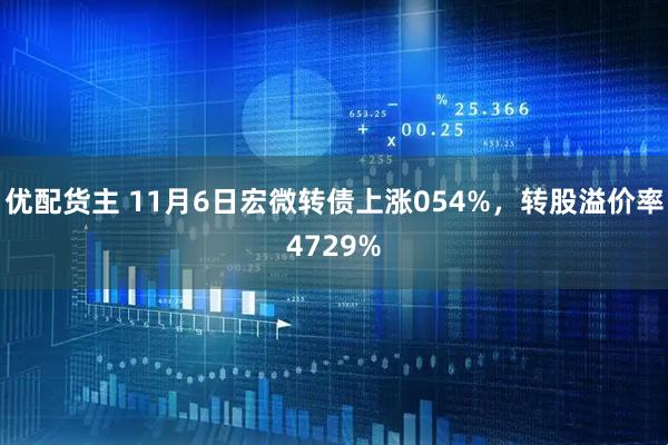 优配货主 11月6日宏微转债上涨054%，转股溢价率4729%
